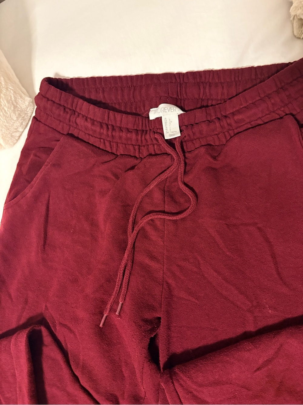 Forever 21 Burgundy Drawstring Joggers